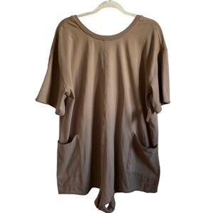 Free People Movement Hot Shot Mocha Latte Tee Romper - Large - NEW